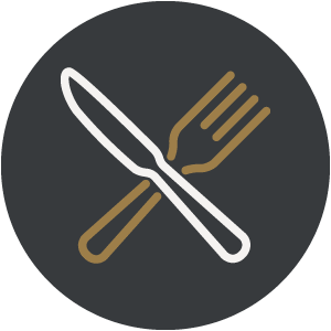 Icon mit Messer und Gabel für die Kulinarik - Hotel Majestic