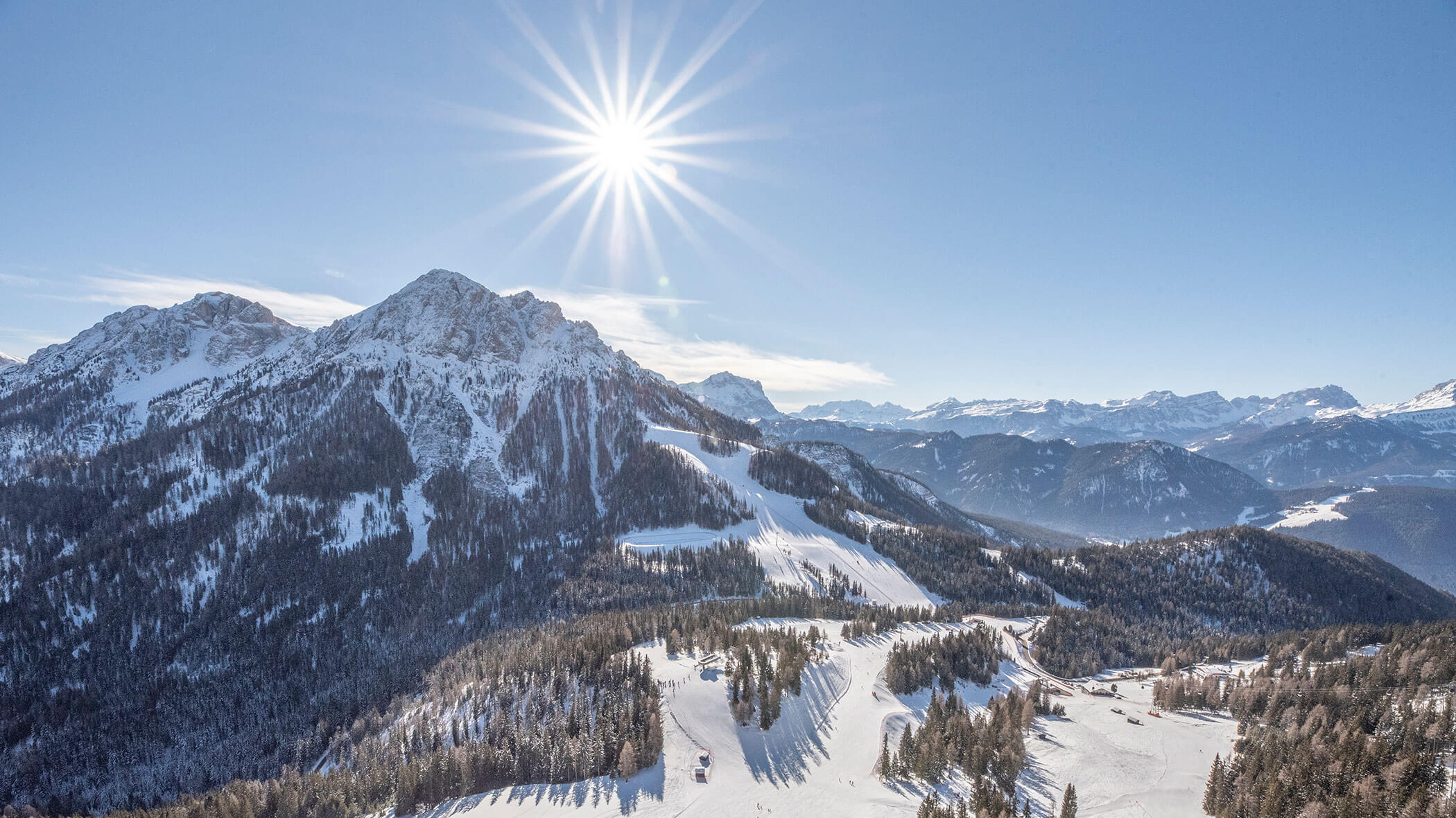 Blick vom Kronplatz im Winter- Hotel Majestic