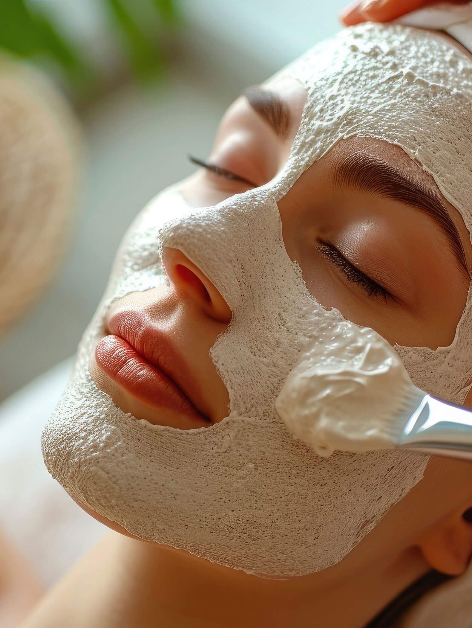 Eine Frau erhält eine Gesichtsmaske - Hotel Majestic