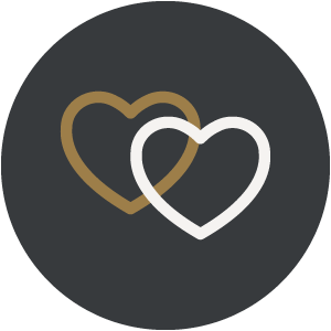 Icon mit zwei Herzen für Gemeinsamzeit - Hotel Majestic